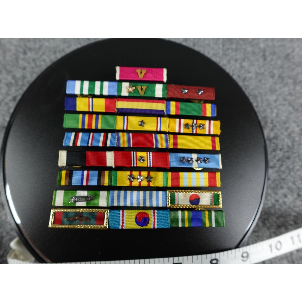 US Navy Captain Medal Ribbon Rack Legion of Merit w/ Combat V CAR Vietnam Korea